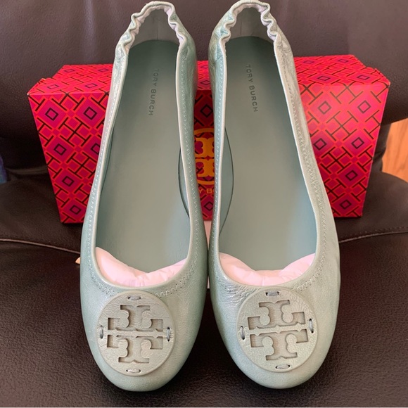Last 1 ❤️ New Tory Burch Minnie Travel Ballet With Leather Logo - Picture 3 of 6